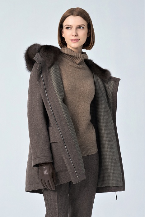 Меховая парка "Элиз" cappuccino